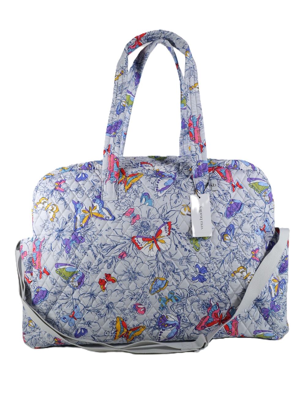 Vera Bradley Large Cotton Quilted Weekender Travel Bag - Butterflies - NWT